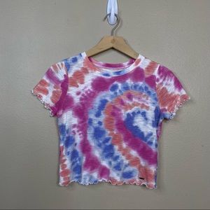 Hollister washed out tie dye baby tee